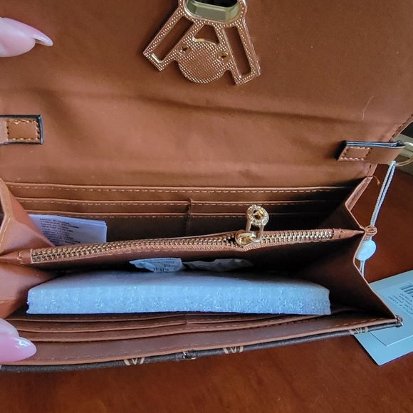 NWT Valentino Orlandi Brown Gold Vegan Leather Crossbody Bag Purse - Picture 10 of 15